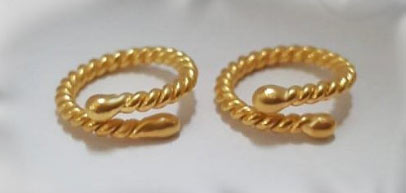 Handmade 24ct gold plated non-piercing nipple rings in solid silver for women