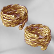 braided triple wrap 24ct gold plated non-piercing nipple rings