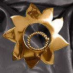 Gold nipple shield centre ring tightened securely
