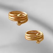 solid triple wrap 24ct gold plated non-piercing nipple rings