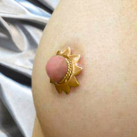 gold petite flower nipple shields handcrafted in silver with durable 24ct gold plating