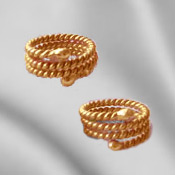 twisted triple wrap 24ct gold plated non-piercing nipple rings
